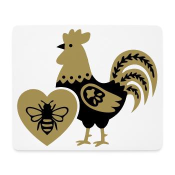  Hahn Biene Bauernhof Cottagecore Landleben - Mousepad (Querformat) - Weiß - Vorne