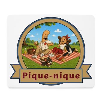 Pique-nique de Kek & Ina  - gag de la vie - Tapis de souris (format paysage) - blanc - Devant