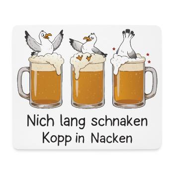 Not Long Schnaken Kopp In Neck Beer Seagulls - Mousepad (Querformat) - Weiß - Vorne