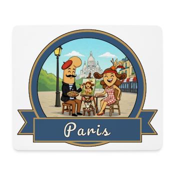 Kek & Ina in Paris - Mousepad (Querformat) - Weiß - Vorne