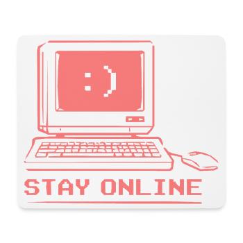 Stay Online Retro Computer - Mouse Pad (horizontal) - white - Front