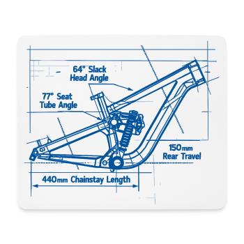 Plan VTT : Technologie de châssis intégrales - Tapis de souris (format paysage) - blanc - Devant