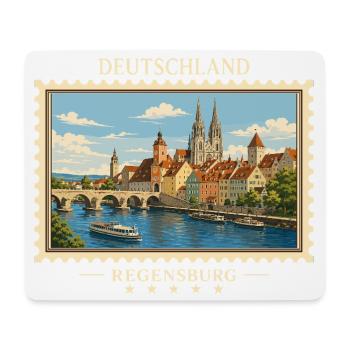 Deutschland Regensburg Vintage Reisemarke - Mousepad (Querformat) - Weiß - Vorne