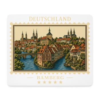 Deutschland Bamberg Vintage Reisemarke - Mousepad (Querformat) - Weiß - Vorne