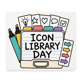 ICON LIBRARY DAY - Mouse Pad (horizontal) - white - Front
