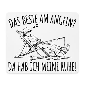 Angeln Da hab ich meine Ruhe Angler im Liegestuhl - Mousepad (Querformat) - Weiß - Vorne