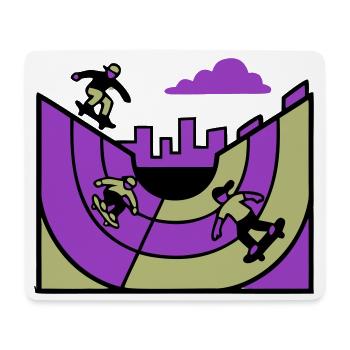 Halfpipe Skatepark Grafik - Mousepad (Querformat) - Weiß - Vorne