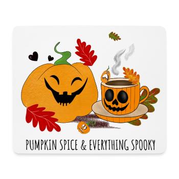 Pumpkin Smile Cozy Cup Halloween - Mousepad (Querformat) - Weiß - Vorne