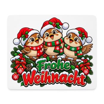 Frohe Weihnacht Vögel - Mousepad (Querformat) - Weiß - Vorne