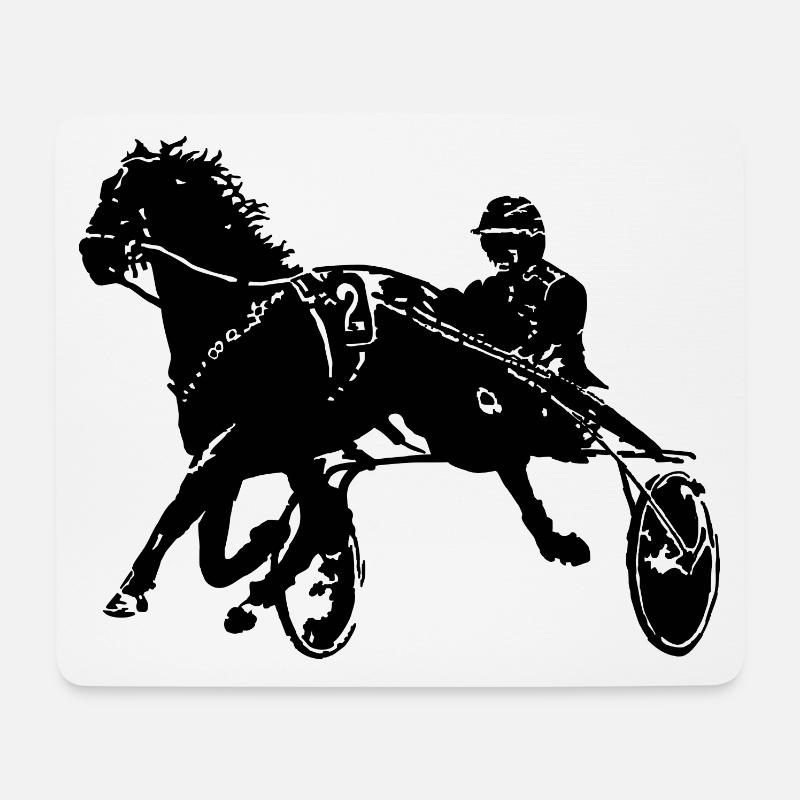 Trabrennen Traber - Mousepad (Querformat) - Weiß