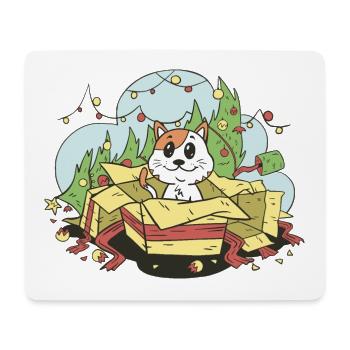Cat Christmas Christmas Christmas Tree Gifts Cartoon - Mouse Pad (horizontal) - white - Front