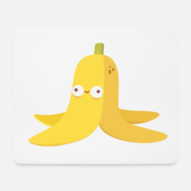Peau de banane mignonne et stupide - Tapis de souris (format paysage) - blanc