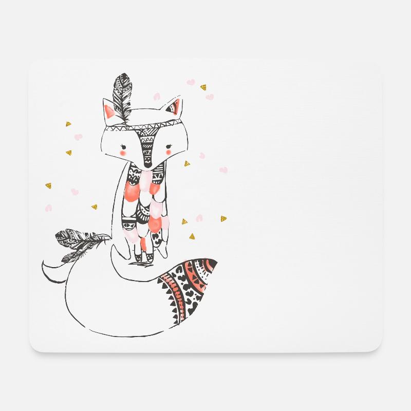 Fuchs-Indianer-Mädchen - Mousepad (Querformat) - Weiß