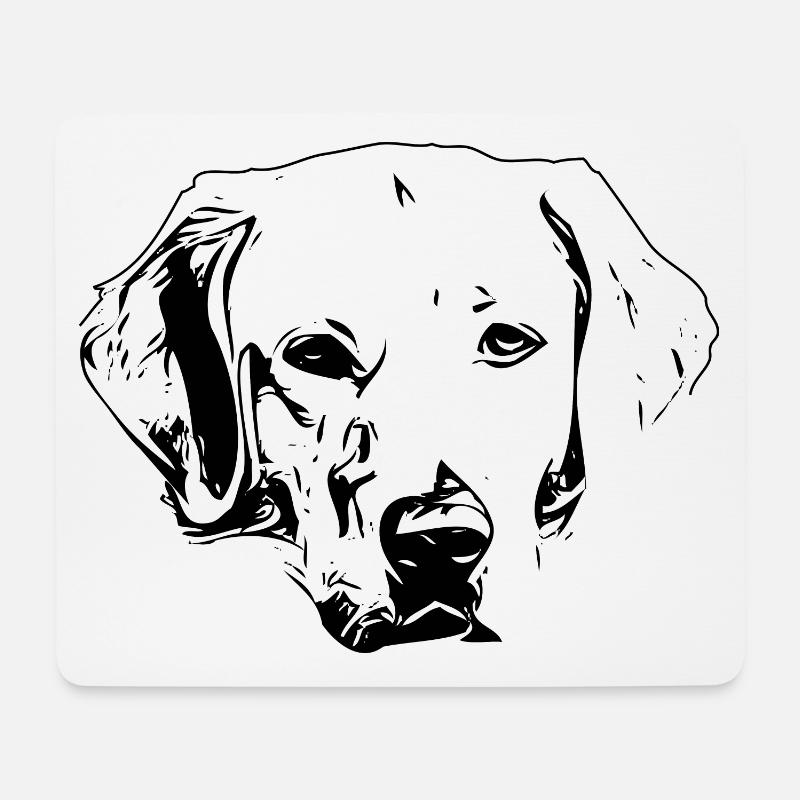 Labrador - Tapis de souris (format paysage) - blanc