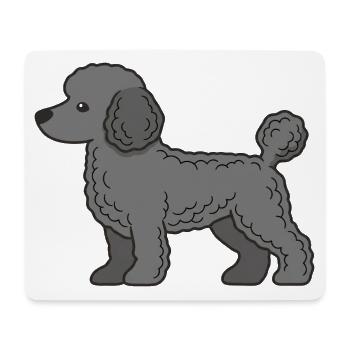 Silhouette de Caniche Gris - Tapis de souris (format paysage) - blanc - Devant
