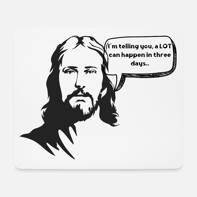 Jesus - Mousepad (Querformat) - Weiß