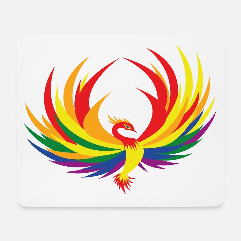 Regenbogenfahne, Phönix - Mousepad (Querformat) - Weiß