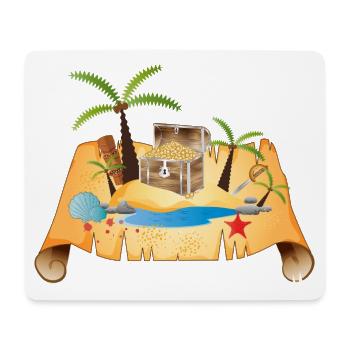 Abenteuerliche Schatzkarte mit Goldtruhe - Mousepad (Querformat) - Weiß - Vorne