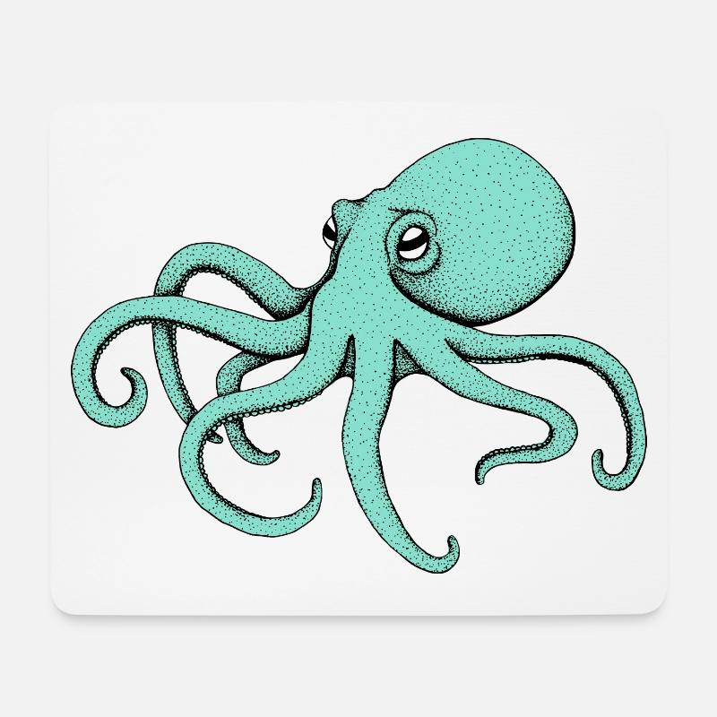 Oktopus grün cool Kraken Geschenk Geburtstag - Mousepad (Querformat) - Weiß