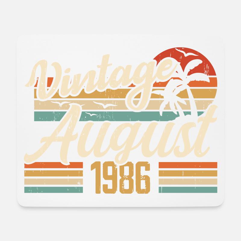 August 1986 Jubiläum 1986 - August Legends Geschenk - Mousepad (Querformat) - Weiß