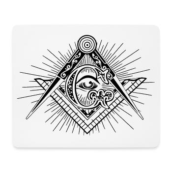 Freimaurer Auge Bruderschaft Geheim Illuminaten - Mousepad (Querformat) - Weiß - Vorne