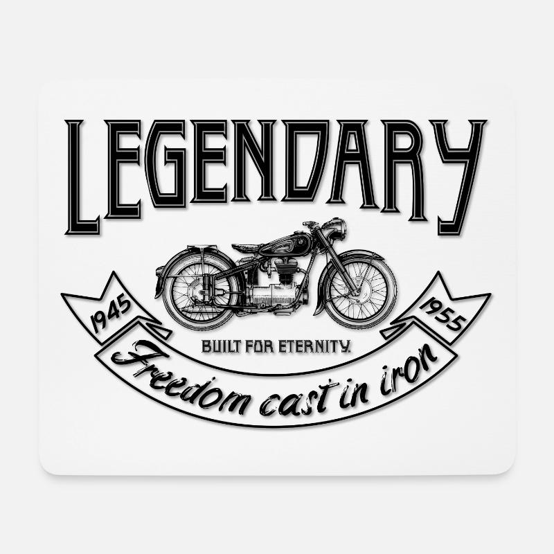 vaneemo® / Motorradlegende - Mousepad (Querformat) - Weiß