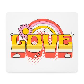 Love Scripture Flower Rainbow Clouds Art - Mouse Pad (horizontal) - white - Front