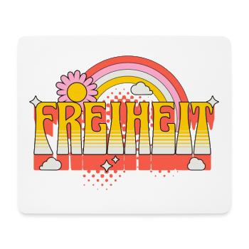 Freiheit Freedom Regenbogen Blume Vintage Retro - Mousepad (Querformat) - Weiß - Vorne