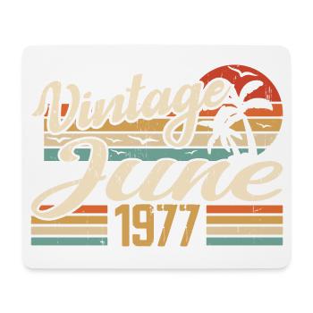 Juni 1977 Geburtstag 1977 Retro 1977 Juni 1977 - Mousepad (Querformat) - Weiß - Vorne