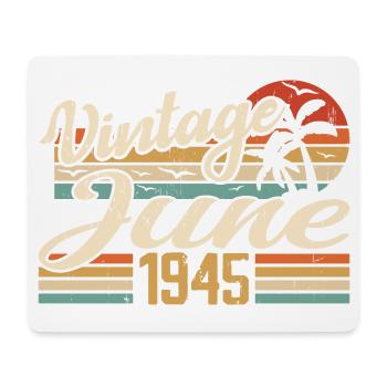 Juni 1945 Jubiläum 1945 Retro 1945 Juni 1945 - Mousepad (Querformat) - Weiß - Vorne