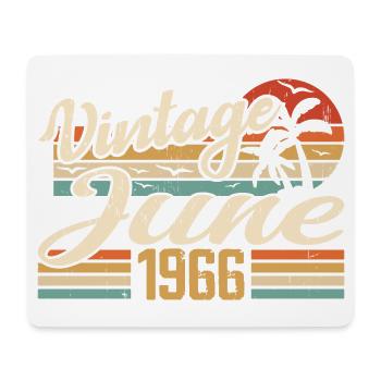 Juin 1966 anniversaire 1966 Retro 1966 Juin 1966 - Tapis de souris (format paysage) - blanc - Devant