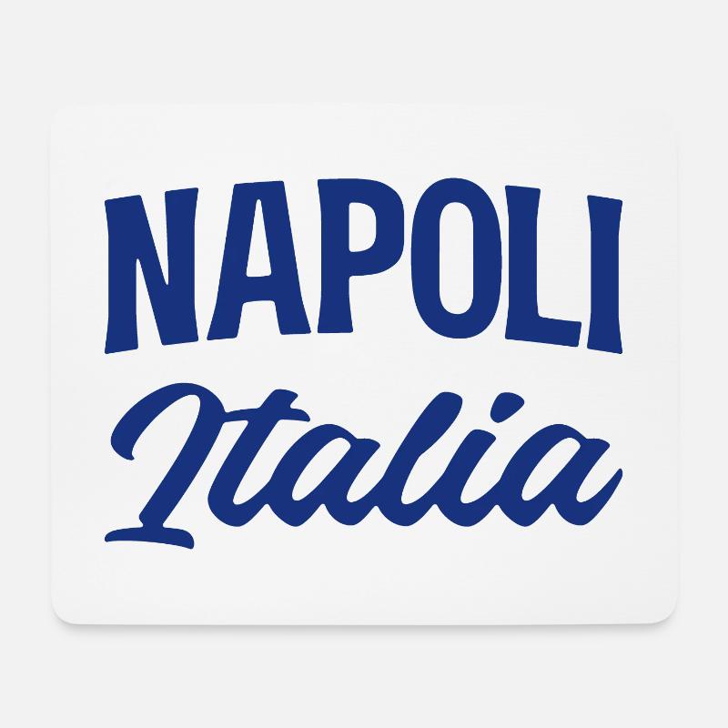 Napoli Italia Script in Blau - Mousepad (Querformat) - Weiß