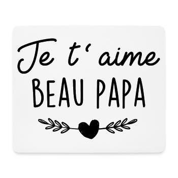 Je t'aime Beau-Papa - Tapis de souris (format paysage) - blanc - Devant