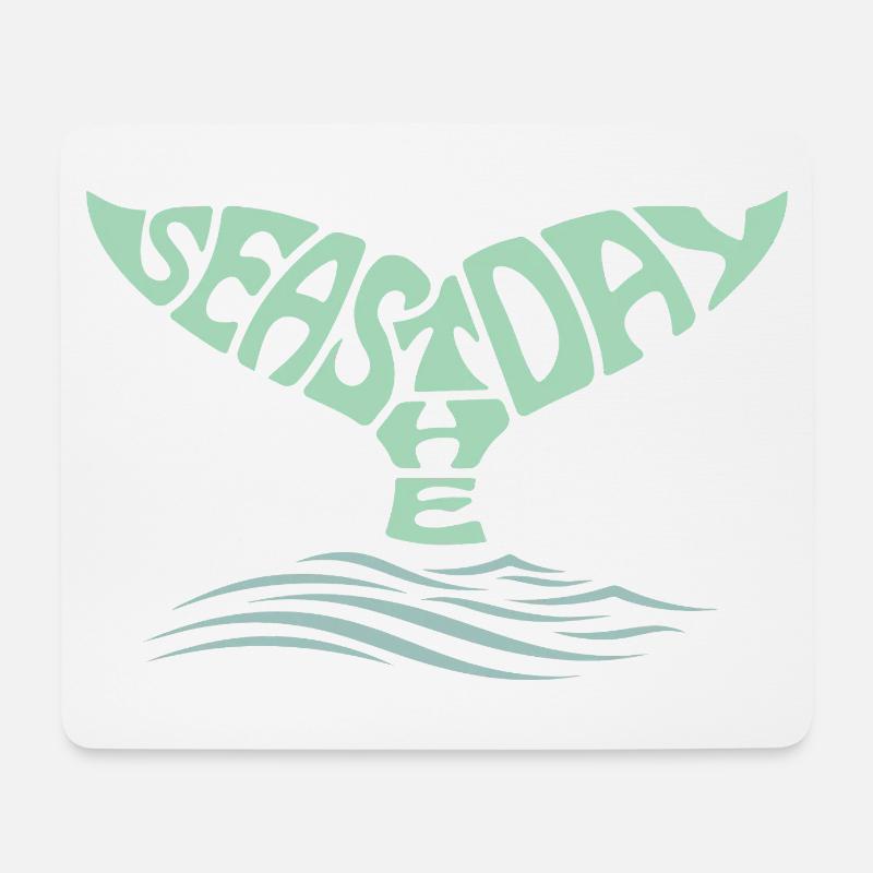 Meere, der Tag, der Walschwanz und die Wellen des Ozeans - Mousepad (Querformat) - Weiß