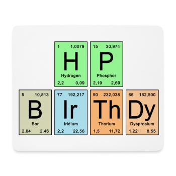 HP BIrThDy - Happy Birthday - Mouse Pad (horizontal) - white - Front