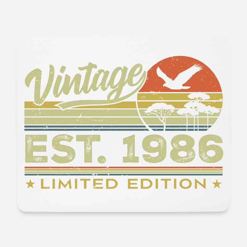 Jahrgang 1986 Genial seit 1986 Retro Geschenk 1986 - Mousepad (Querformat) - Weiß