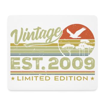 Vintage 2009 Awesome Since 2009 Gift 2009 Retro - Mouse Pad (horizontal) - white - Front
