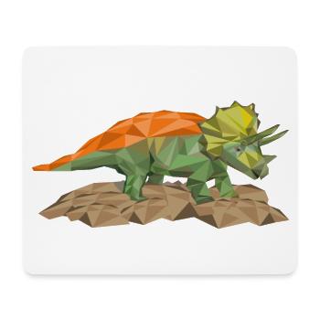 Triceratops Dino im Polygonstil - Mousepad (Querformat) - Weiß - Vorne