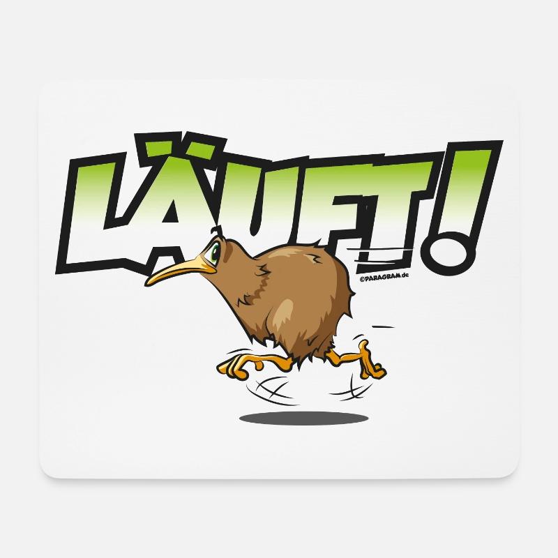 Kiwi läuft Laufvogel Schnepfe Neuseeland - Mousepad (Querformat) - Weiß