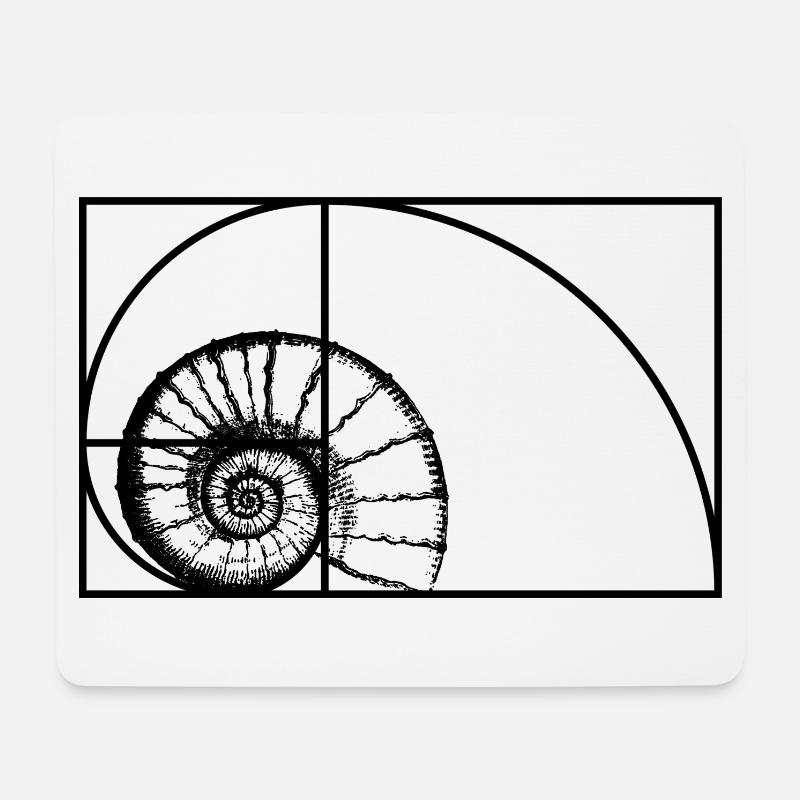 Fibonacci Sequenz Goldener Schnitt - Mousepad (Querformat) - Weiß