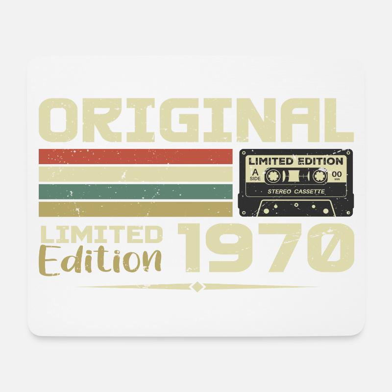 Retro Geburtstagsgeschenk aus den 1970er Jahren Geboren 1970 Original - Mousepad (Querformat) - Weiß
