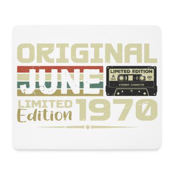 Juin 1970 Vintage Nées En Juin 1970 Anniversaire - Tapis de souris (format paysage) - blanc - Devant