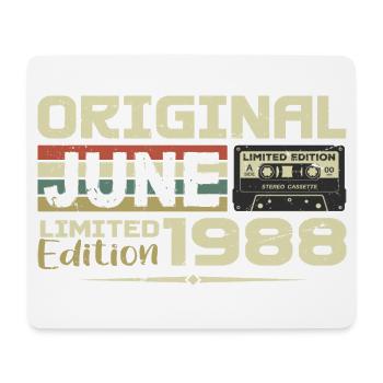 Juin 1988 Vintage Nées En Juin 1988 Anniversaire - Tapis de souris (format paysage) - blanc - Devant