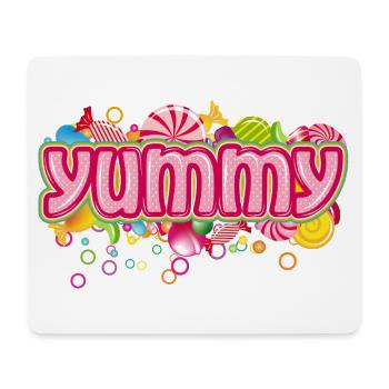 Yummy – candy-colored typography for those with a sweet tooth - Mouse Pad (horizontal) - white - Front