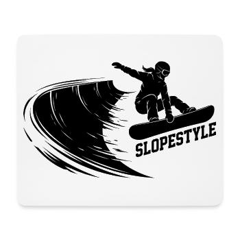 Slopestyle Snowboard Action in den Bergen - Mousepad (Querformat) - Weiß - Vorne