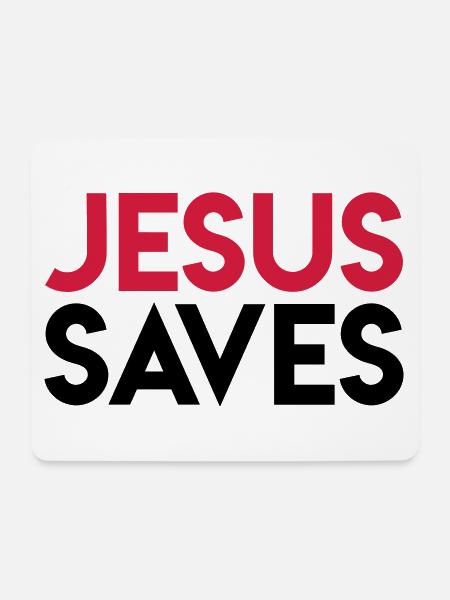 Jesus Saves - Mouse Pad (horizontal) - white