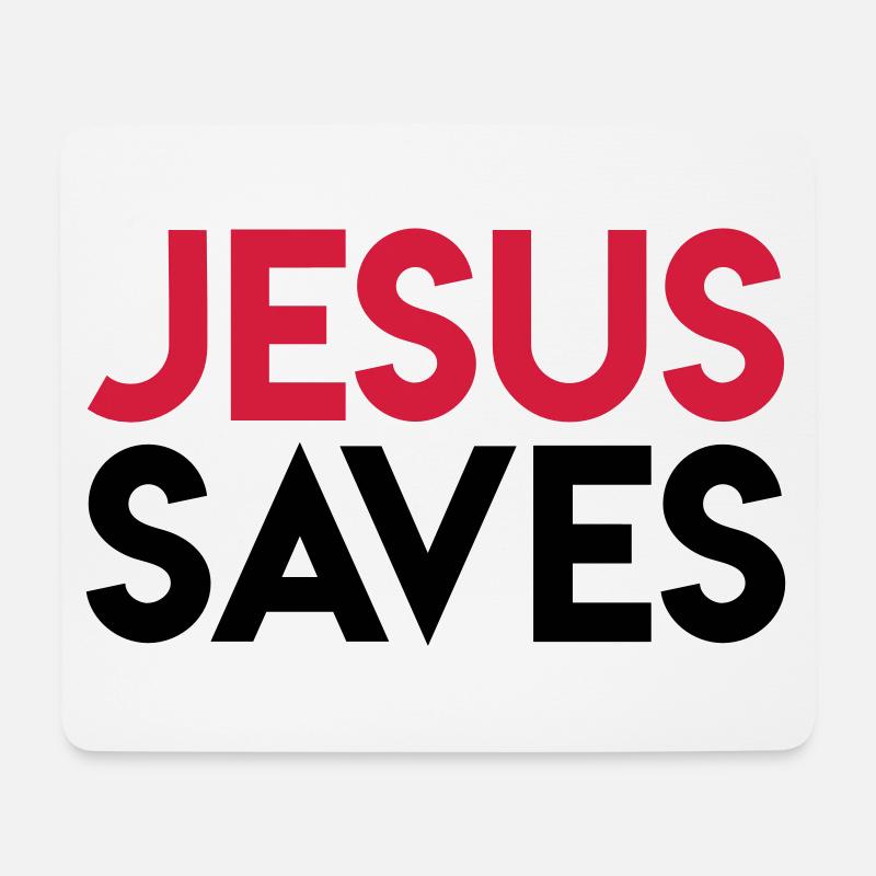 Jesus rettet - Mousepad (Querformat) - Weiß