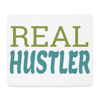 Real Hustler Motivational Entrepreneur Quote Art - Mousepad (Querformat) - Weiß - Vorne