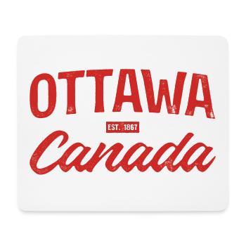 Ottawa Canada Retro Script Rouge - Tapis de souris (format paysage) - blanc - Devant