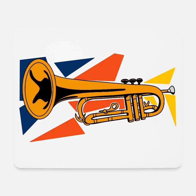 Brass Trompete Pop Art - Mousepad (Querformat) - Weiß